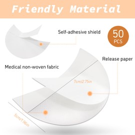 TORMEN 50pcs Eyeshadow Shields Stencils Pads Lint Free Under Eye Patches Prevent Fallout and Residue For Makeup Eyelash Extensions Eyeliner Lip Tinting Makeup