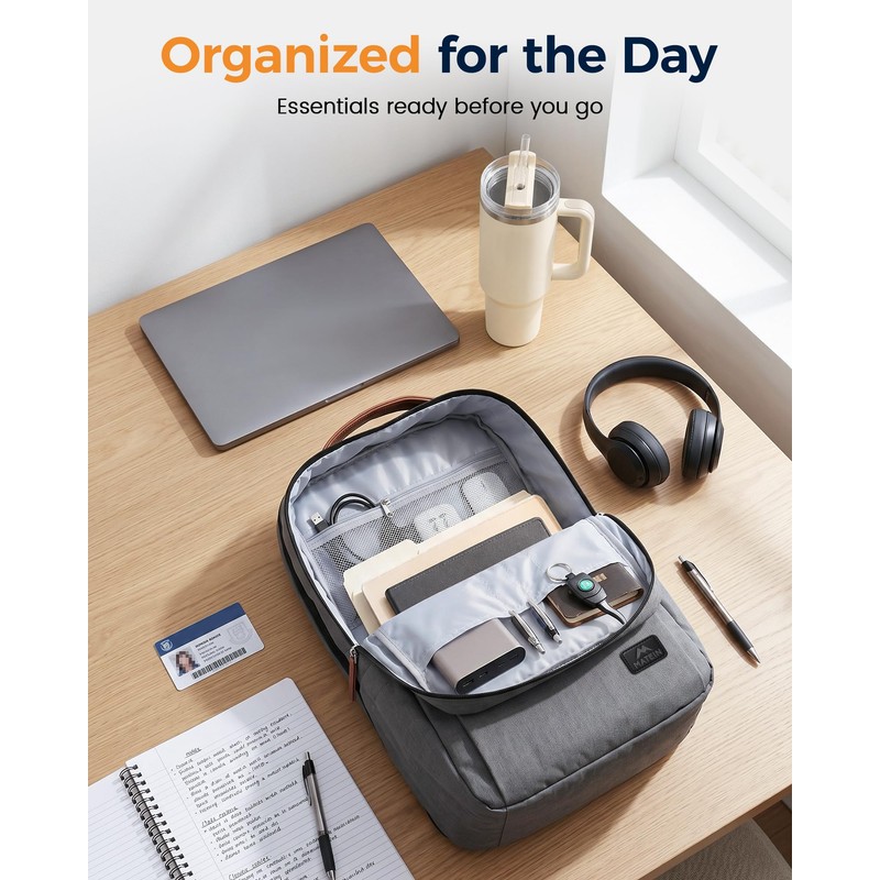 MATEIN Classic College Laptop Work Backpack with Lunchbox & Ice