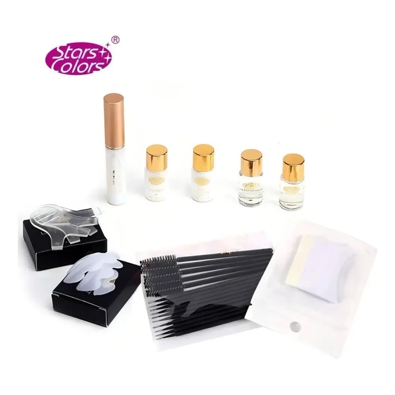 Kit Lash Lifting Negro Stars Colors Permanente Pestañas Completo