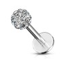 Gekko Body Jewellery Labret Monroe with Clear Ferido Gem Ball