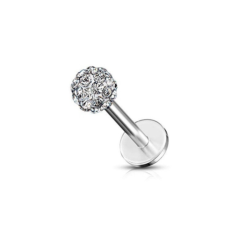 Gekko Body Jewellery Labret Monroe with Clear Ferido Gem Ball
