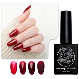 Sun&Beam Nails 3 in 1 Gel Nail 3 in 1 | Base Top No Sanding Required, UV and LED Compatible, Easy Off, 15ml (#42, Ruby Red)
