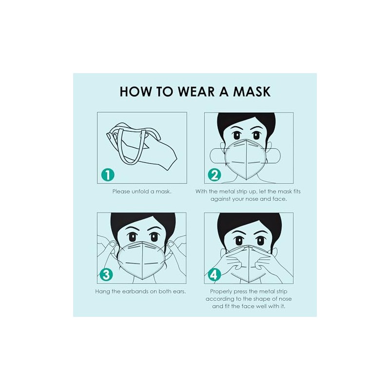 LEMENT KN95 Face Masks,100 Pack Breathable Cup Dust Disposable Masks