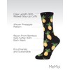 MeMoi Pineapple Fruit Rayon Blend Crew Socks Black One Size