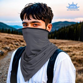 TClian Neck Gaiters UPF 50+ UV Sun Protection Face Mask Breathable Balaclava Bandana Scarf for Outdoor Sport (Black)
