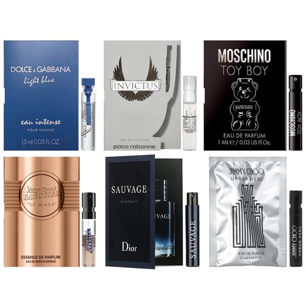 Men's Designer Fragrance Sampler (6 count) - Lot of Cologne Samples
