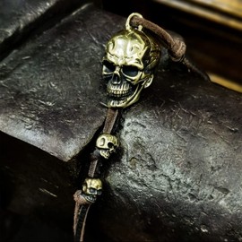 Motorcycle Skull Keychain,Motorcycle Guardian Ride Accessory Key Chain,Biker Bell Accessory or Key Chain for Good Luck on The Road