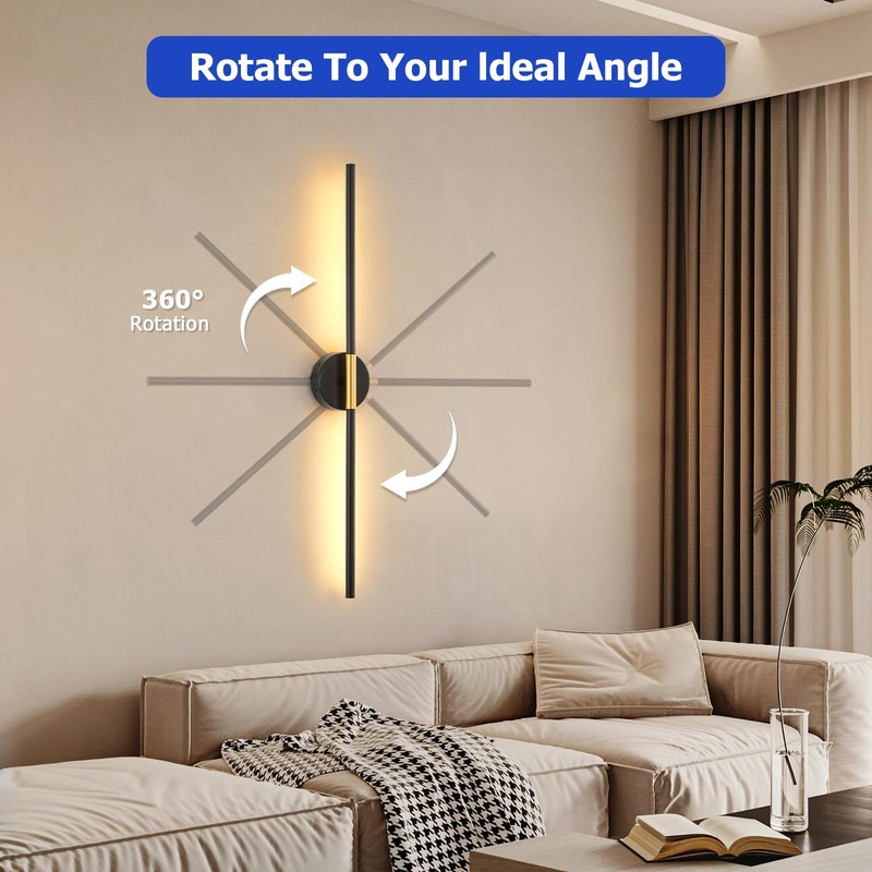 JOOSENLUX Battery Operated Wall Sconces Set of 2 – Gold