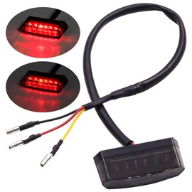 YnGia Universal Motorcycle Tail Light, 6 LED Motorcycle Brake Tail Light 12V Rear Red Stop Light Smoke Lamp License Plate Tail Light for Quad ATV Dirt Bike Scooter