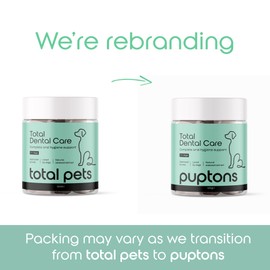 Puptons Total Dental Care Plaque & Tartar Remover Powder for Dogs | Bad Breath Treatment | Helps Remove Plaque Off Teeth (120 Grams) | Puptons