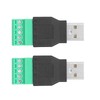 2 PCS Terminal Connector USB Male Plug to 5 Pin