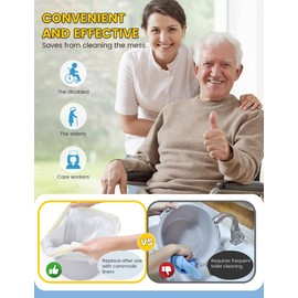 KONE Commode Liners Disposable Waste Bags Fits All Standard Bedside Portable Toilet Chair Bucket Potty Bedpan Easy to Use (110 count)