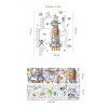DaraBaby Vinil Decorativo Cohete Astronauta Regla De Crecimiento Niño