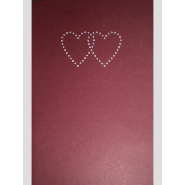 Red Dotted Double Hearts Valentine's Note Cards w/ Envelopes