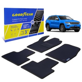 Goodyear All-Weather Car Floor Mats–Custom Fit for Jeep Grand Cherokee 16-21, 4 Pc.Set, Heavy-Duty Diamond Floor Liners for Cars, SUVs,Trucks–Ultimate Interior Car Accessories for Men&Women - GY007027