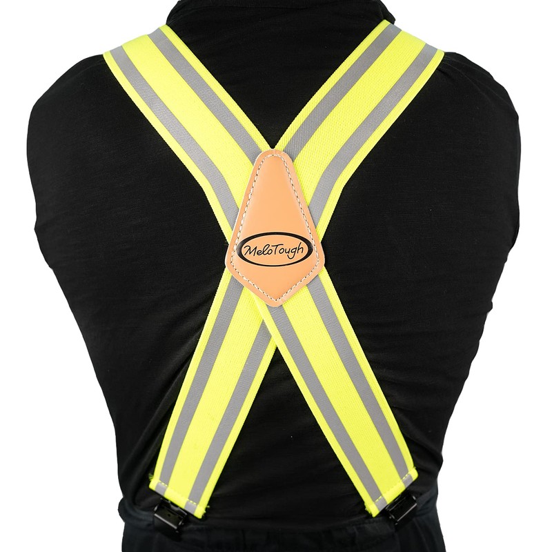 MELOTOUGH Reflective Safety Suspenders for Men|Work Suspenders with Fully Elastic