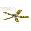 Scattered Skulls Yellow - Ceiling Fan Skin Kit fits most