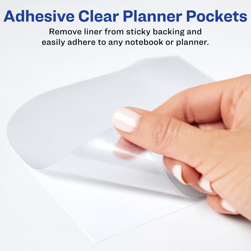 Avery Corner Pockets, 6" x 6", Translucent Files for Planners
