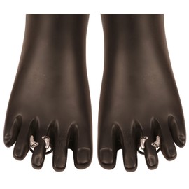 Touchstone New Indian Bollywood Finely Handcrafted Ethnic Feet Inspired Symbolic Wearing Designer Jewelry Toe Rings in White Tone for Women.