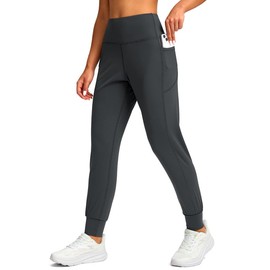 Viodia Women's Joggers with Pockets High Waisted Athletic Workout Yoga Jogger Pants for Women Tapered Sweatpants Dark Grey