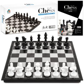 JEMHOP JEMHOP (Includes 36p Rule Book & Strategy Training) Chess 3 Sizes (M/L/XL) Board Set, Foldable, Magnet, Portable (M 9.8 x 9.8 inches (25 x 25 cm)