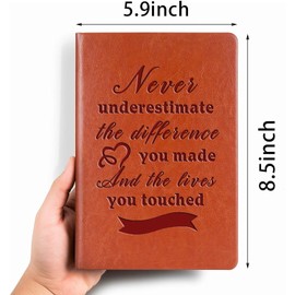 Boss Appreciation Gift Leather Notebook Mentor Travel Writing Notebook Amazing Leader Journal Notebook Mentor Leader Farewell Gifts for Boss Leader Mentor Coworker (Never underestimate the difference brown)