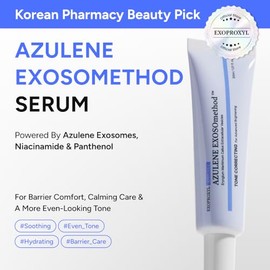 AZULENE EXOSOmethod - Suero con niacinamida y pantenol para piel de vidrio, ampolla de exosoma calmante y brillante para un tono de piel opaco desigua