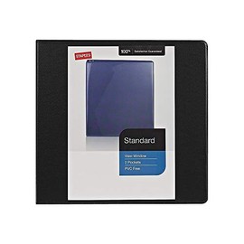Staples 976181 4-Inch Staples Standard View Binder with D-Rings Black