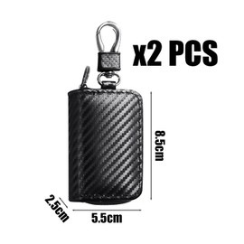 2 Pieces Black Key Bag, Mini Key Bag, Key Protection Bag, Portable Bag, Multifunctional Bag, Fashionable Key Bag, Practical Accessories, Leather Key Bag.