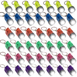 Molbory 42 pieces mini torch key ring, 4 cm LED mini torch, children's handlamp, colourful children's torch, toy for children, party bag, guest gift, camping, outdoor, hiking