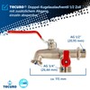 Double Ball-Tap Tap with Additional Outlet matt Chrome-Plated Brass