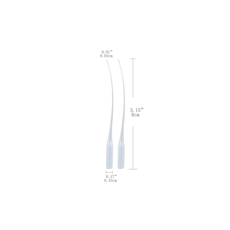 Wacnune 100 Pcs 0.3mm Plastic Dropper Extender,Micro Tip Pipette,Used for