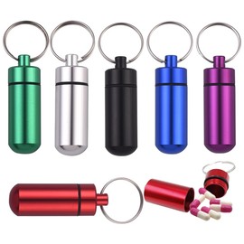 FKWKUW Pack of 6 Waterproof Bag Aluminium Suitcase Key Ring Small Aluminium Case for Outdoor Sports Camping Hiking 6 Colours