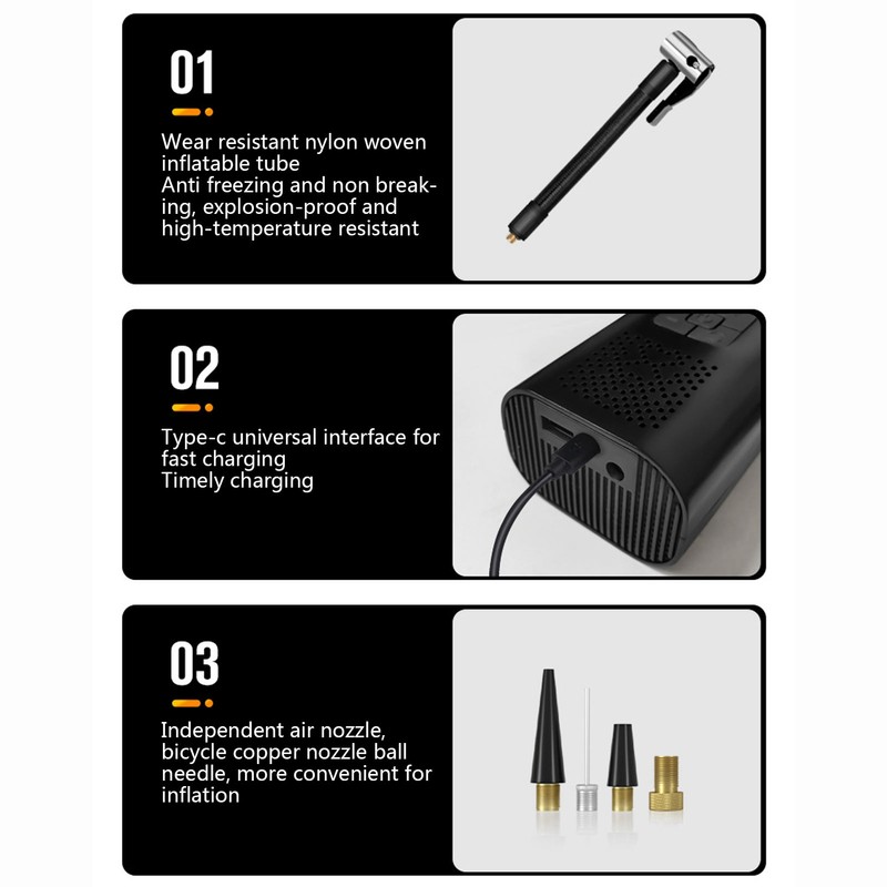 Electrical Air Pump Portable Wireless Car Air Tire Inflatable LCD