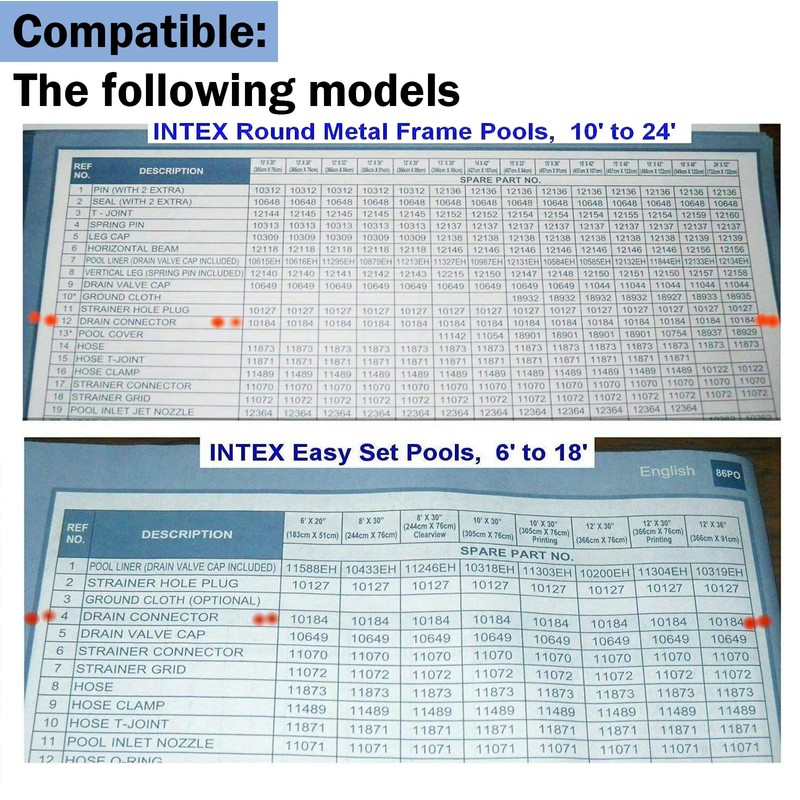 10184 Intex Hose Drain Plug Connector Replacement Intex Round Swimming