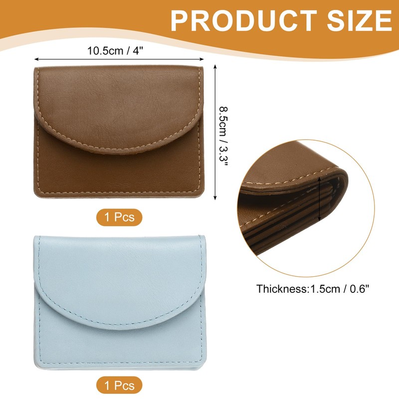 sourcing map 2 Pcs Leather Business Card Case, Professional Slim