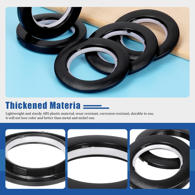 Glarks 20 Sets 1-5/8" (42mm) ID Curtain Grommets Plastic Grommet
