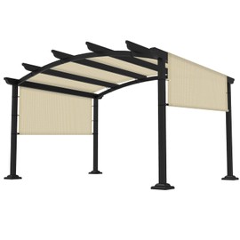 FLORALEAF 12'×12' Pergola Shade Cover Universal Replacement Canopy for Outdoor Patio Porch Backyard Gazebo with Grommets Weighted Rods