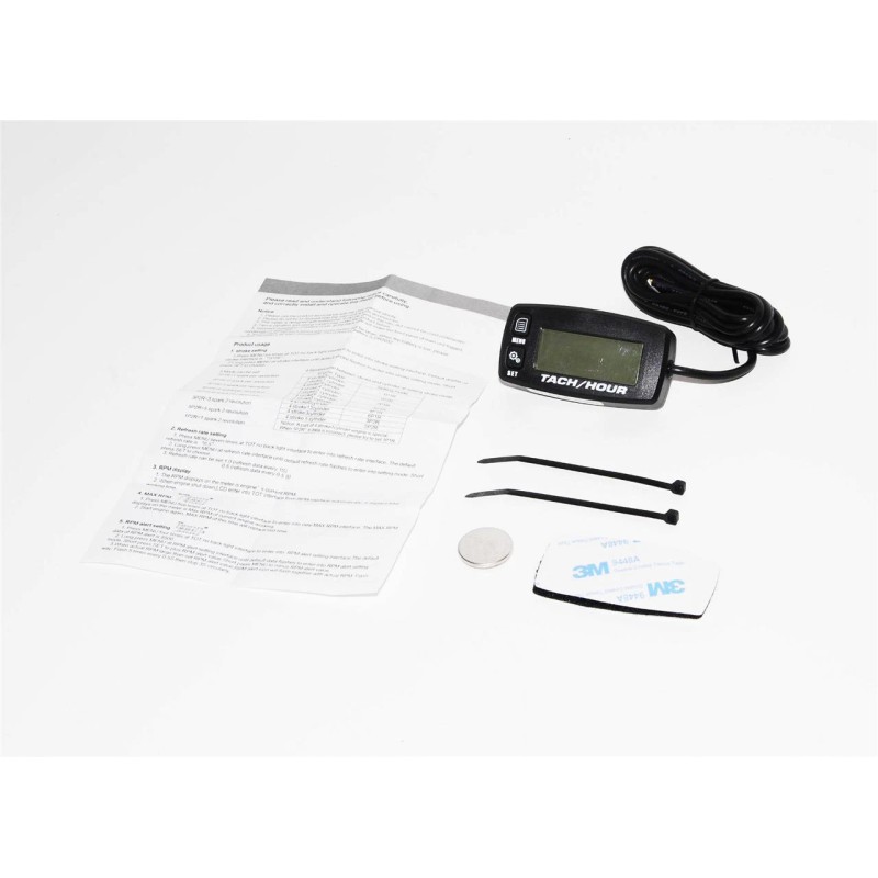 Tach/hour Digital Tachometer Hour Meter w/ Max RPM Recall 2/4