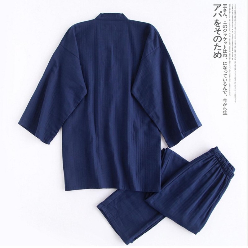 Fancy Pumpkin Men's Kimono Outfit, Blue 02