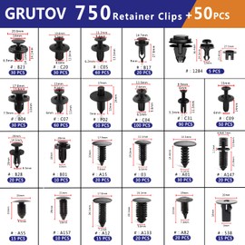 Car Clips Plastic Rivets Bumper Shield Retainer Clips 800PCS Car Xmas Tree Fasteners Kit Most Common Sizes Auto Body Push Pin Rivets with Removers for Ford Honda Chrysler GM