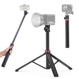 ULANZI MT-79-1 Trípode Extensible de Aluminio de 205cm,Soporte de luz portátil y Ajustable con Tornillo de 1/4",trípode para cámara y teléfono móvil con rotación de 180°,Ligero para Viajar