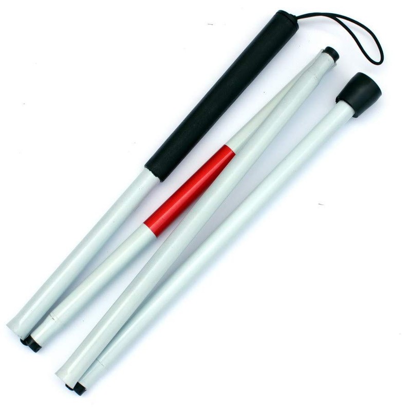 スタートサイド 白杖 軽量 折りたたみ 盲人用 ロング杖 杖 (白ホワイト)