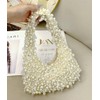 Trendy Pearl Shoulder Purse for Women Small Y2k Tote Bags