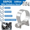 Tnisesm 55PCS Mini Fuel Injection Hose Clamps Adjustable 7-18mm 10