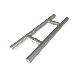 NHN Modern & Contemporary Double-Sided Ladder Style Push-Pull Stainless Door Handle (16 inches/406mm) for Steel, Aluminum and Glass Doors, Brushed Stainless Steel Finish (16 inch)