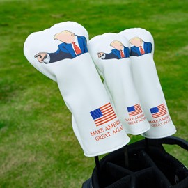 Golf Club Head Covers - Funny Golf Driver Covers Fairway and Hybrid Covers with Interchangeable No. Tags, Fit Standard Clubs Model, Golf Club Covers for Men and Women