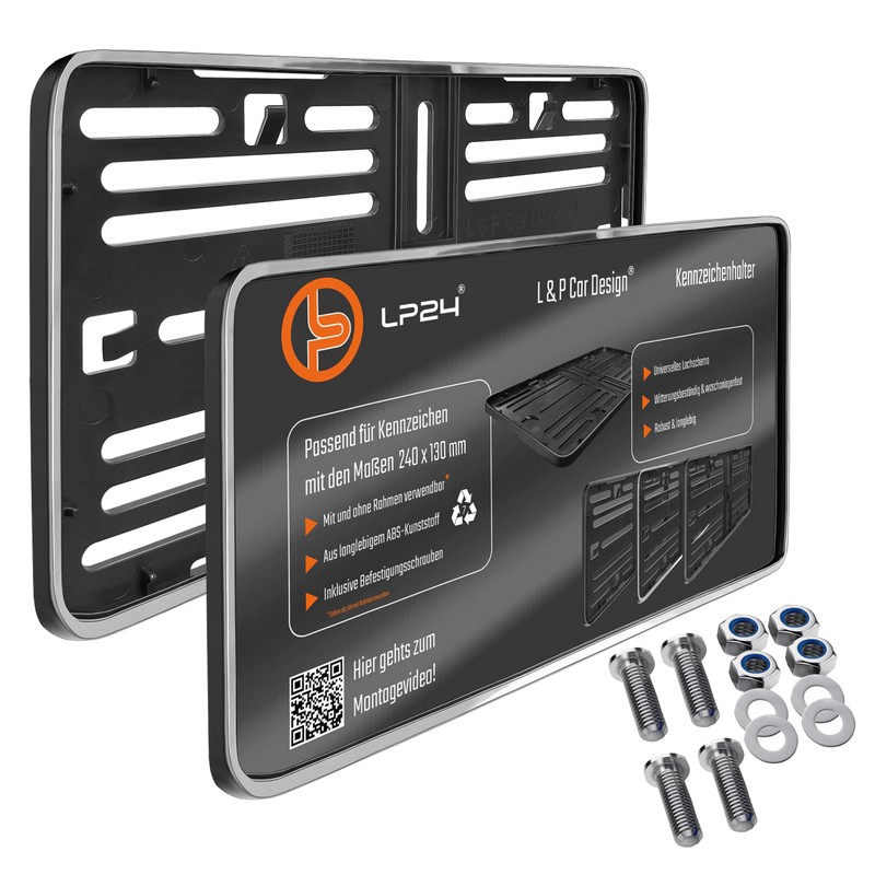 License Plate Holder 240 x 130 Chrome Look Light Motorcycle