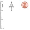 Cubic Zirconia Sterling Silver Ankh Cross Pendant Necklace, 18"