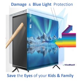 42-43 inch Blue Light and Damage TV Screen Protector. Protection Shield & Anti-Blue Light Filter Blocking UV for LCD LED 4K OLED QLED (38.0 x 22.0 inch)